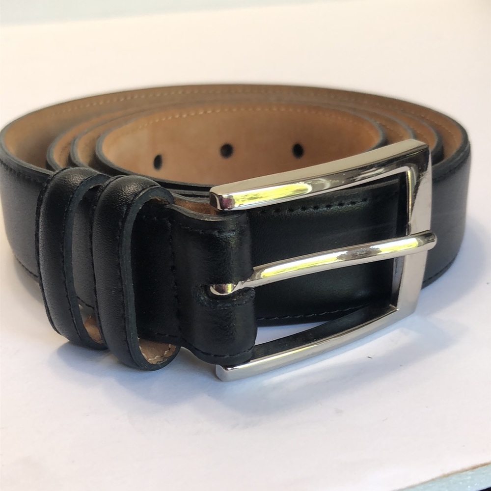 Black Silver Genuine Leather Belt size XL